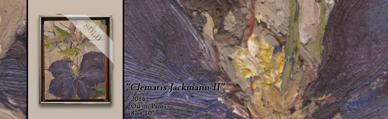 Oil Painting: Clematis Jackmanii II
