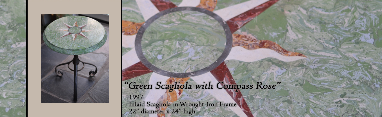 Scagliola Table: Compass Rose