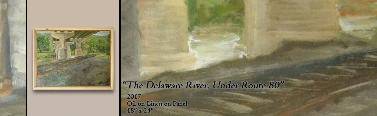 Oil Painting, The Delaware River, Under Route 80