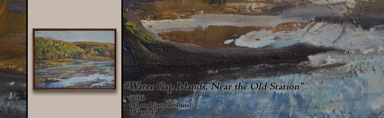 Oil Painting, Water Gap Islands Near the Old Station