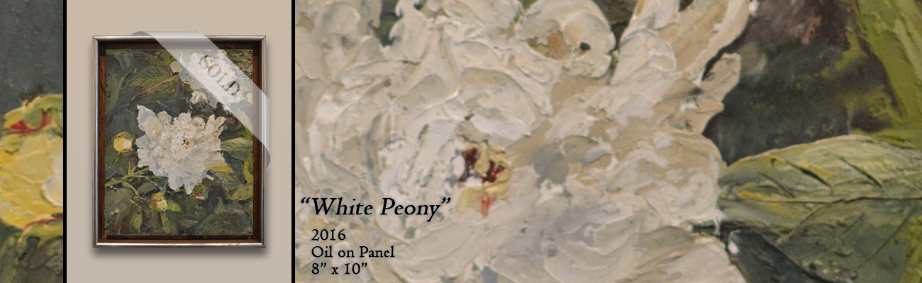 Oil Painting: White Peony